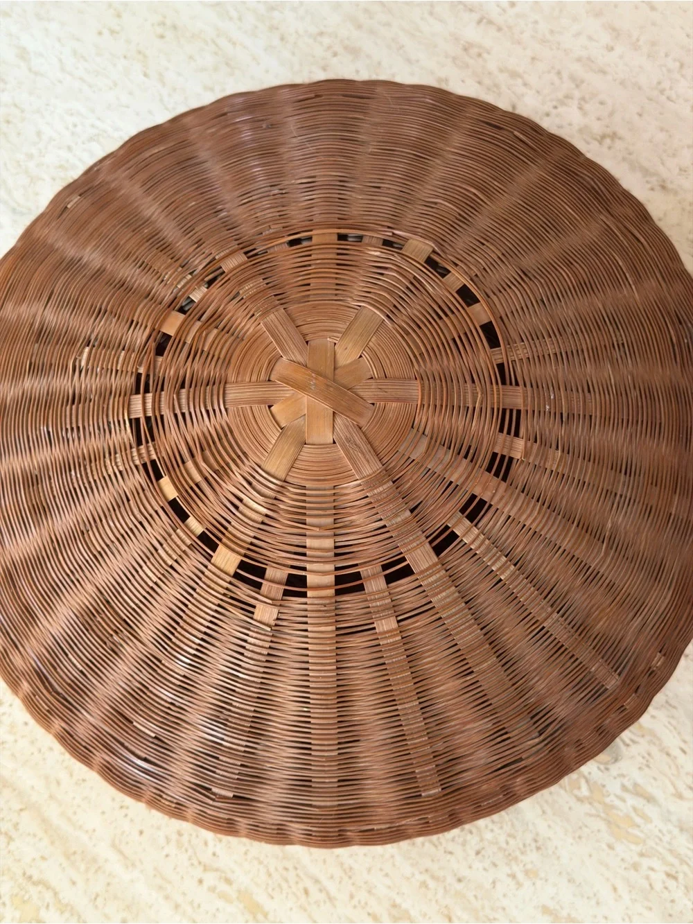 Vintage Woven Round Basket